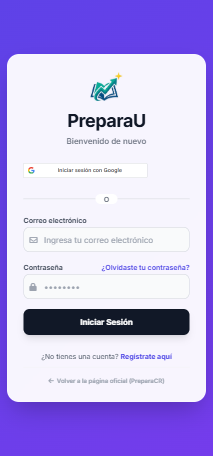 PreparaU - Inicio de Sesión